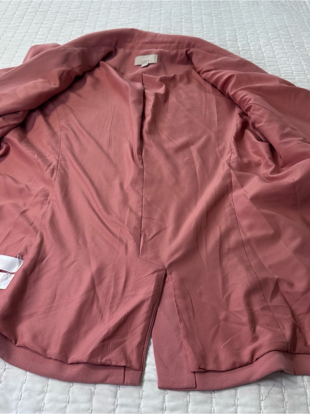 LOFT Pink Blush Open-Front Blazer Women’s 6 Bohemian 3/4 Sleeves Flap Pockets - Picture 6 of 14